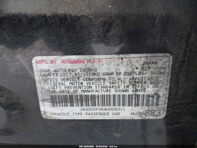 2010 MITSUBISHI LANCER JA32U2FU6AU008311 Photo 8