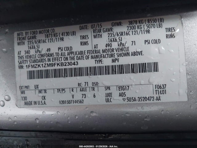 1FMZK1ZM9FKB23043 Ford Transit-150 Xlt