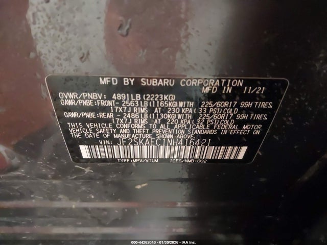 2022 SUBARU FORESTER JF2SKAEC1NH416421 Photo 8