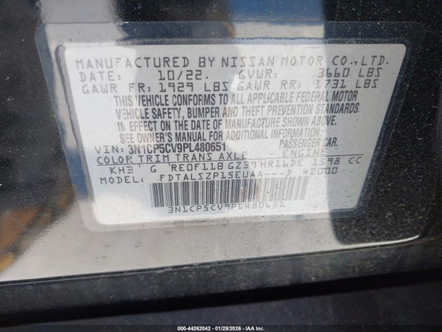 3N1CP5CV9PL480651 Nissan Kicks Sv Xtronic Cvt