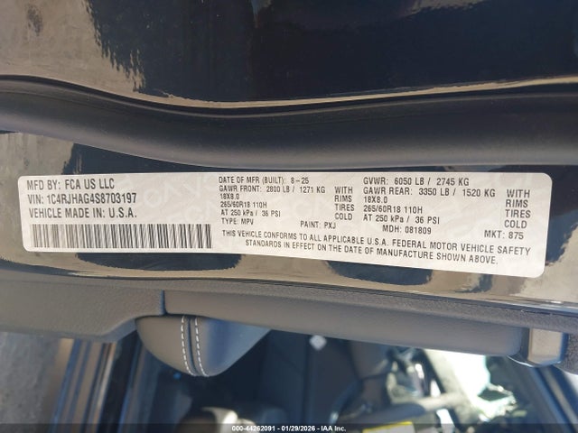 1C4RJHAG4S8703197 Jeep Grand Cherokee Altitude 4x4