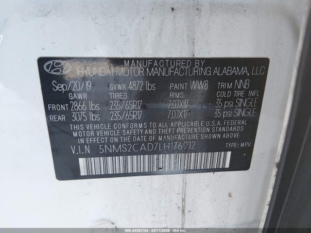 Hyundai Santa Fe Se 2020 5NMS2CAD7LH176912 Image 9