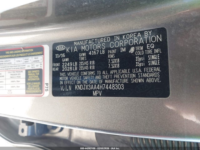 2017 Kia Soul ! მანქანა იყიდება აუქციონზე, vin: KNDJX3AA4H7448303, აუქციონის ნომერი: 44262109