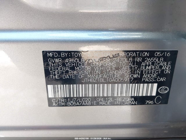 JTHBZ1BL1GA005917 Lexus GS 350