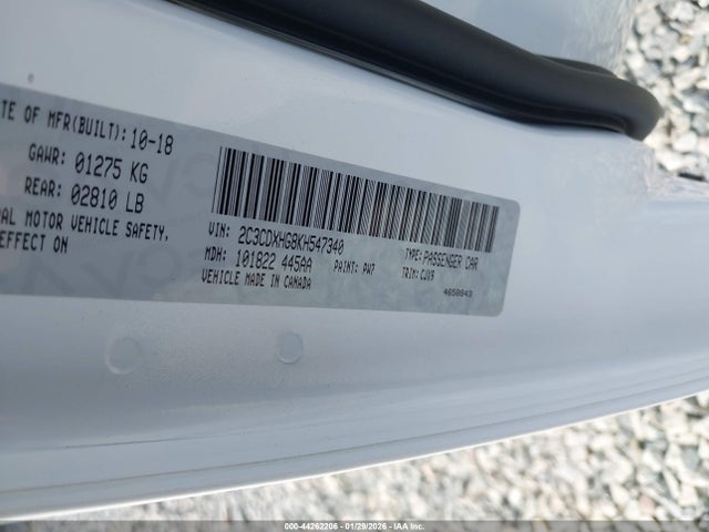Продаж на аукціоні авто 2019 Dodge Charger Gt Rwd, vin: 2C3CDXHG8KH547340, номер лоту: 44262206