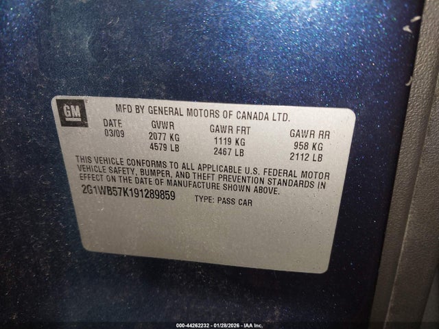 2009 CHEVROLET IMPALA 2G1WB57K191289859 Photo 8