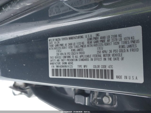 44262320 :رقم المزاد ، 7MMVABDM6RN191225 vin ، 2024 Mazda Cx-50 2.5 S Premium مزاد بيع