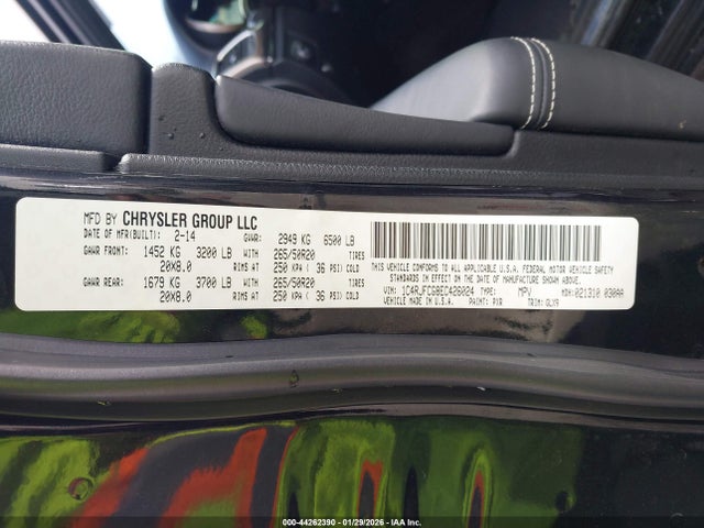 2014 Jeep Grand Cherokee Overland მანქანა იყიდება აუქციონზე, vin: 1C4RJFCG8EC426024, აუქციონის ნომერი: 44262390