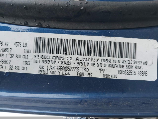 Продажа на аукционе авто 2010 Jeep Patriot Limited, vin: 1J4NF4GB0AD577733, номер лота: 44262424