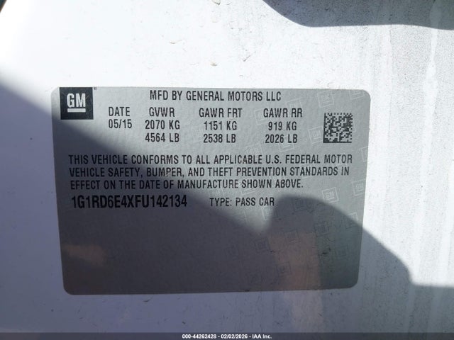 2015 CHEVROLET VOLT 1G1RD6E4XFU142134 Photo 8