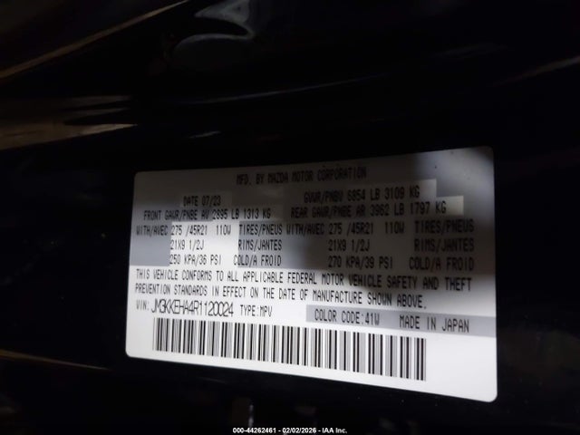 2024 MAZDA CX-90 PHEV JM3KKEHA4R1120024 Photo 8