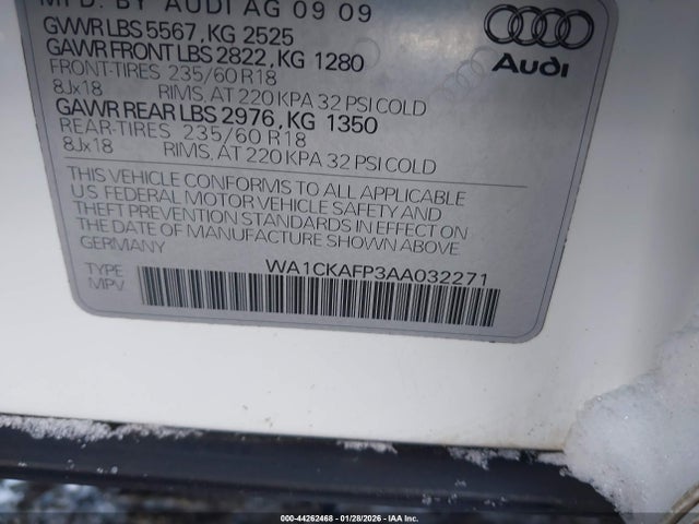2010 AUDI Q5 WA1CKAFP3AA032271 Photo 8