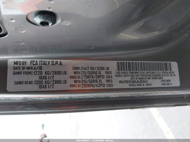 ZFBERFAB6J6J65843 RAM Promaster City Tradesman