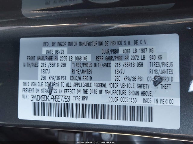 Aukcja sprzedaży 2023 Mazda Cx-30 2.5 S Premium, vin: 3MVDMBDM7PM567763, numer aukcji: 44262481
