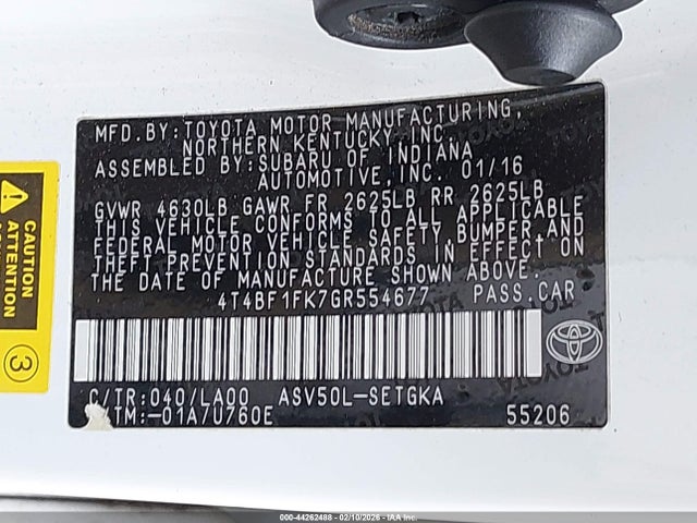 Toyota CAMRY XLE 2016 4T4BF1FK7GR554677 Image 9