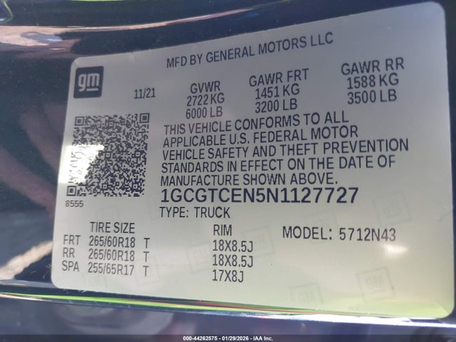 2022 CHEVROLET COLORADO 1GCGTCEN5N1127727 Photo 8