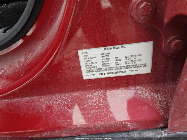 2020 TESLA MODEL Y 5YJYGDEE2LF020637 Photo 8