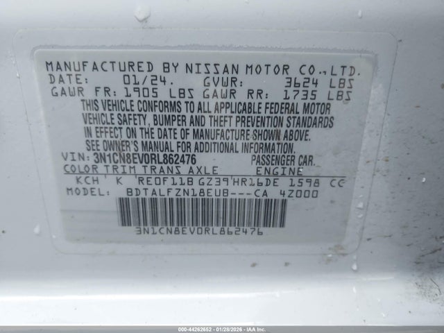 Nissan Versa 1.6 Sv 2024 3N1CN8EV0RL862476 Image 9