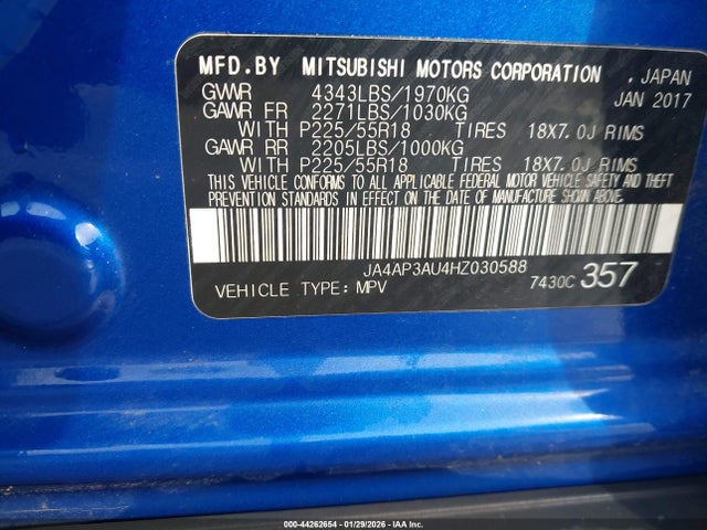 2017 MITSUBISHI OUTLANDER SPORT JA4AP3AU4HZ030588 Photo 8