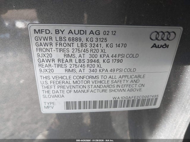 2012 AUDI Q7 WA1DGAFE2CD007495 Photo 8
