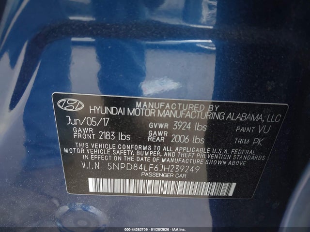 5NPD84LF6JH239249 Hyundai Elantra Value Edition