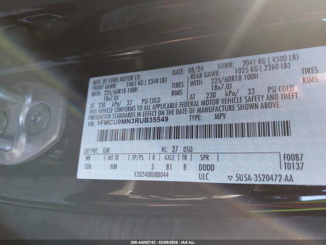 Ford Escape St-line 2024 1FMCU9MN3RUB35549 Image 9