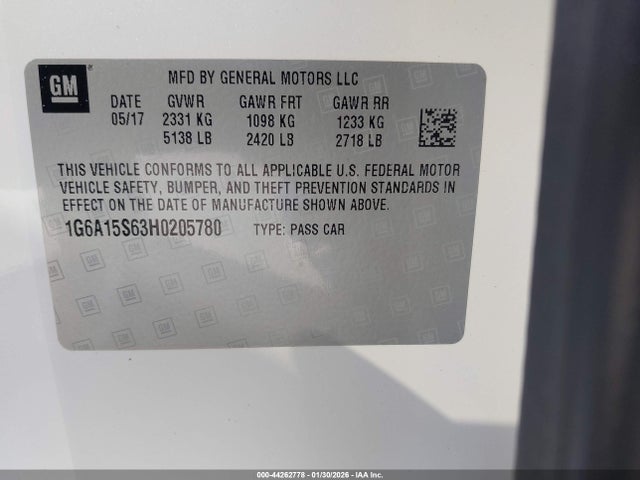 2017 CADILLAC CTS-V 1G6A15S63H0205780 Photo 8