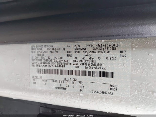 1FBAX2Y85RKA74025 Ford Transit-350 Passenger Van Xlt