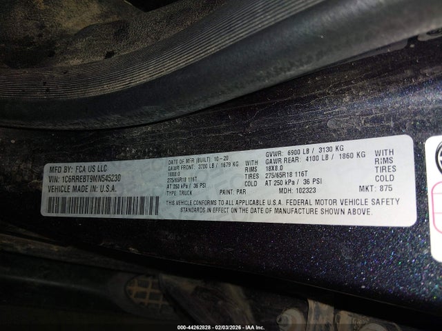 1C6RREBT9MN545230 RAM 1500 Big Horn 4x2 6&#039;4 Box