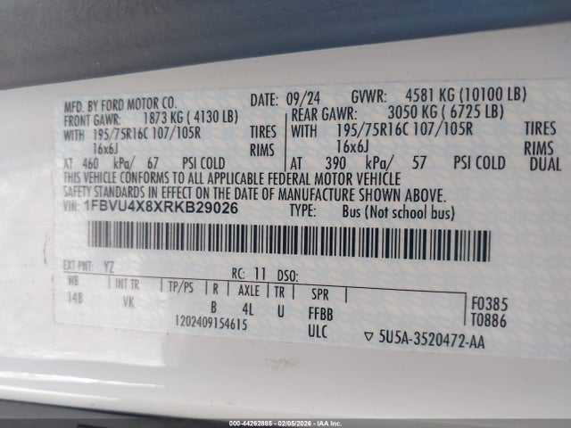 1FBVU4X8XRKB29026 Ford Transit-350 Passenger Van Xl