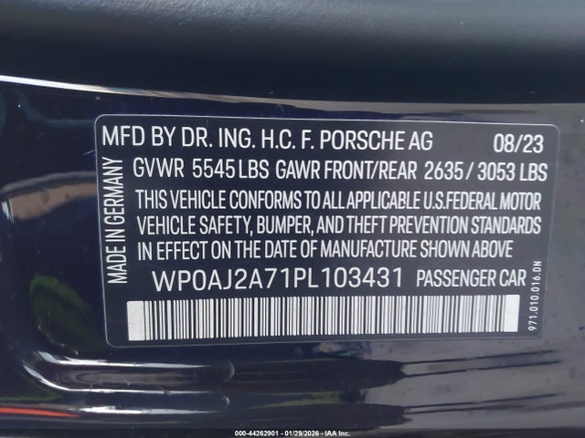 2023 PORSCHE PANAMERA WP0AJ2A71PL103431 Photo 8