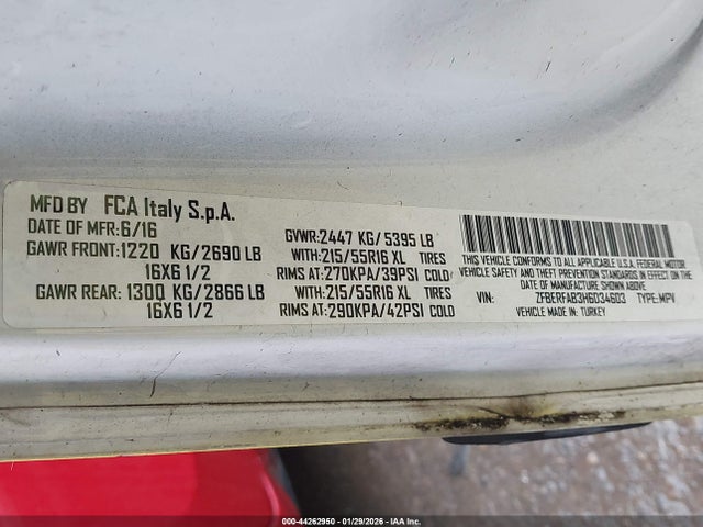 ZFBERFAB3H6D34603 RAM Promaster City Tradesman