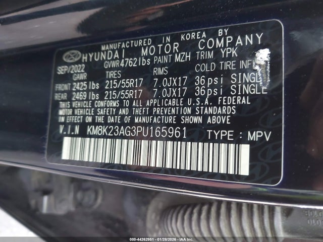 KM8K23AG3PU165961 Hyundai Kona Electric Se