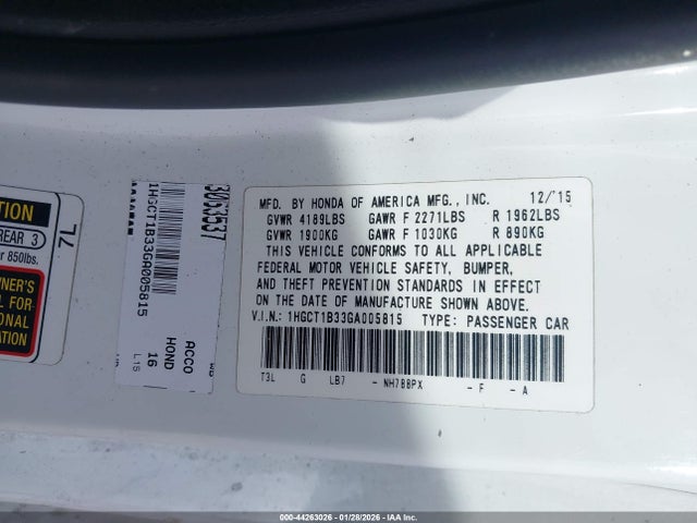 1HGCT1B33GA005815 Honda Accord Lx-s