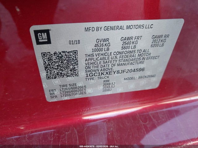 1GC1KXEY8JF204596 Chevrolet Silverado 2500hd High Country