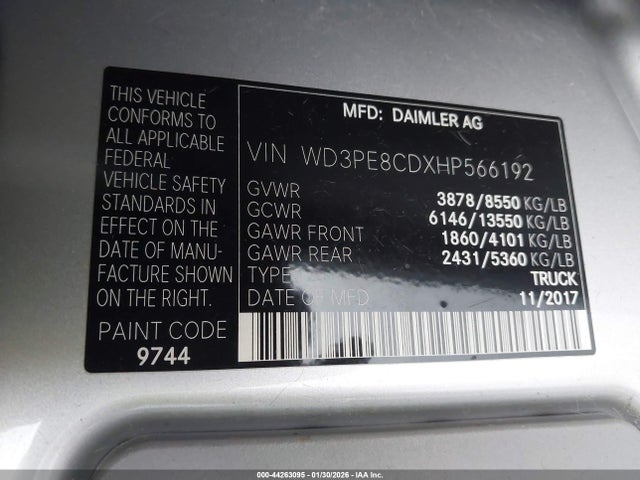 2017 MERCEDES-BENZ SPRINTER 2500 WD3PE8CDXHP566192 Photo 8