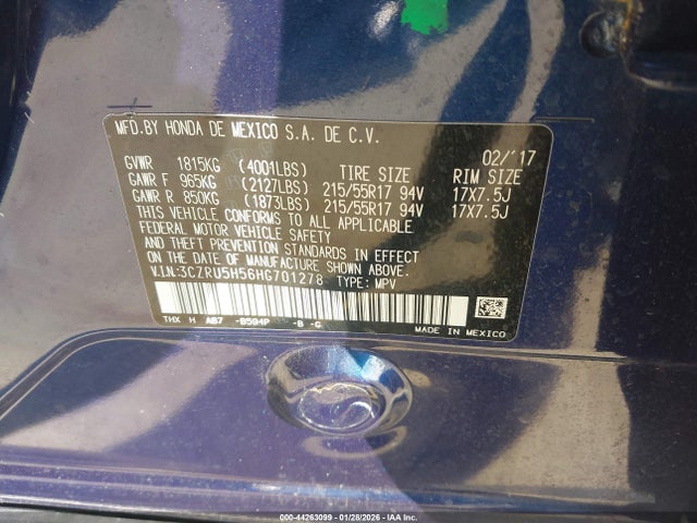Honda HR-V EX 2017 3CZRU5H56HG701278 Image 9