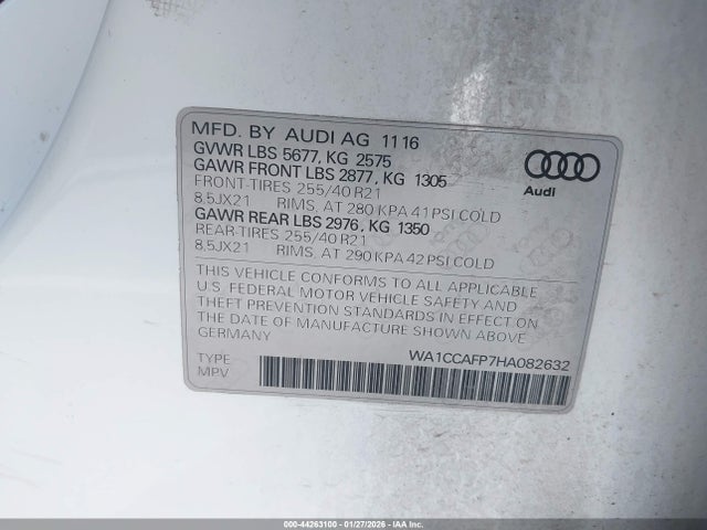 WA1CCAFP7HA082632 Audi Sq5 3.0t Premium Plus