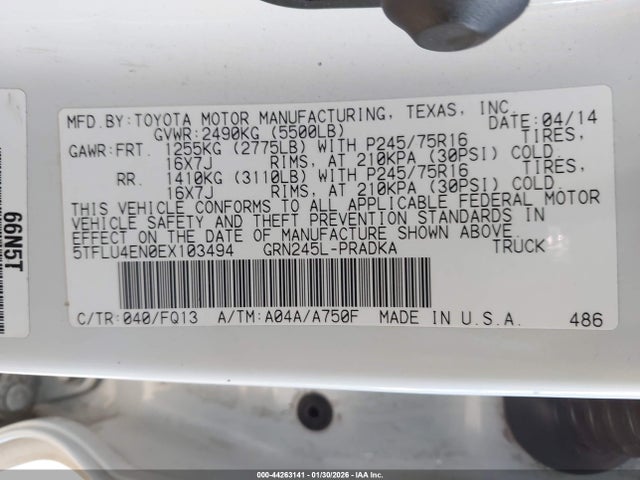 5TFLU4EN0EX103494 Toyota Tacoma Base V6