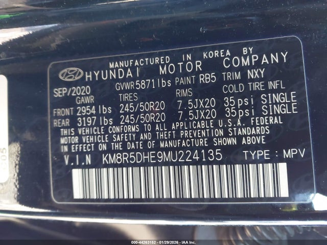KM8R5DHE9MU224135 Hyundai Palisade Limited
