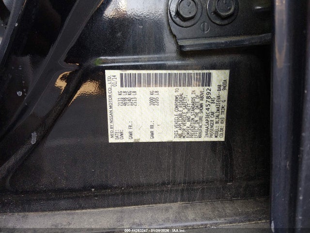 Aukcja sprzedaży 2014 Nissan Maxima 3.5 Sv, vin: 1N4AA5AP3EC457892, numer aukcji: 44263247