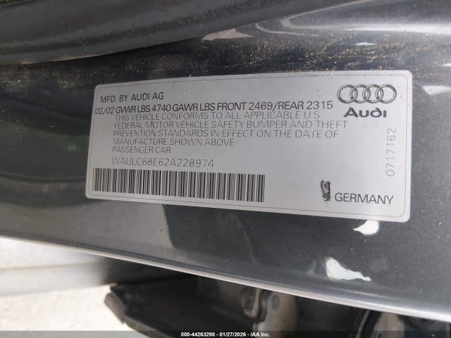2002 AUDI A4 WAULC68E62A228974 Photo 8