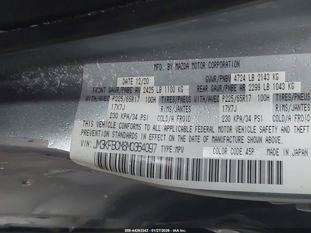 2021 MAZDA CX-5 JM3KFBCM8M0364097 Photo 8