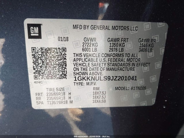 2018 GMC ACADIA 1GKKNULS9JZ201041 Photo 8