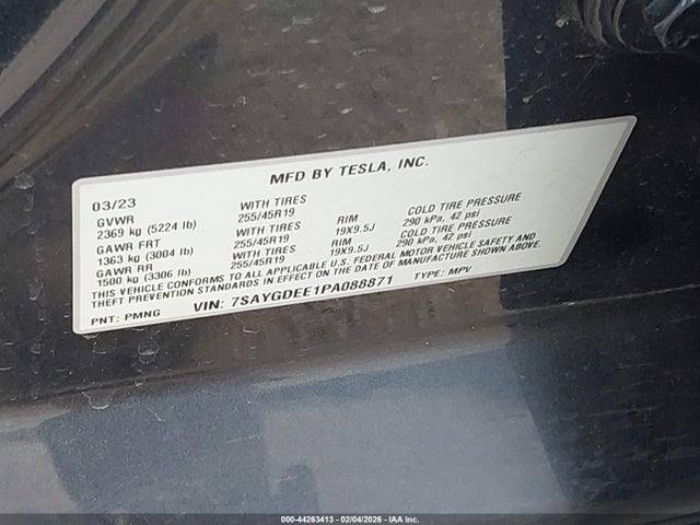 2023 TESLA MODEL Y 7SAYGDEE1PA088871 Photo 8