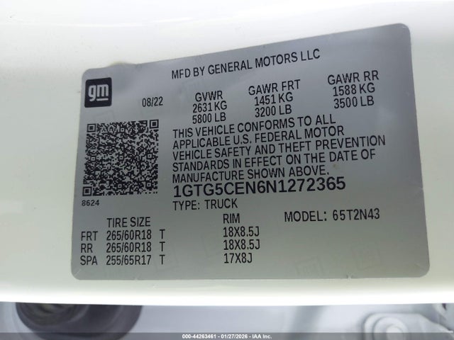 1GTG5CEN6N1272365 GMC Canyon 2wd Short Box Elevation