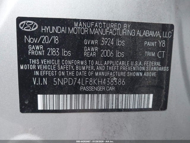 Hyundai ELANTRA SE 2019 5NPD74LF8KH438386 Image 9