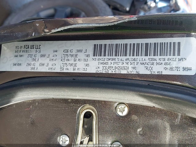 3C6UR5ML8HG502620 RAM 2500 Big Horn 4x4 6&#039;4 Box