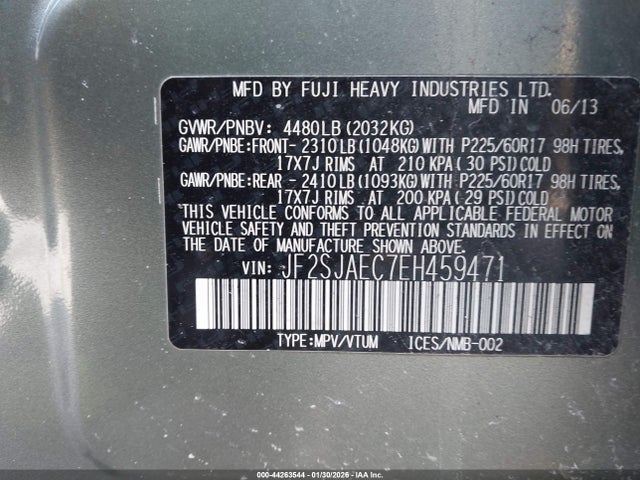 Subaru Forester 2.5i Premium 2014 JF2SJAEC7EH459471 Image 9