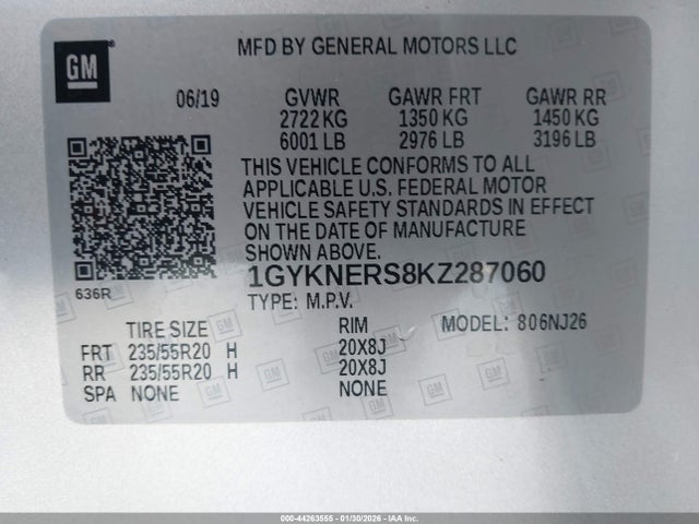 2019 CADILLAC XT5 1GYKNERS8KZ287060 Photo 8